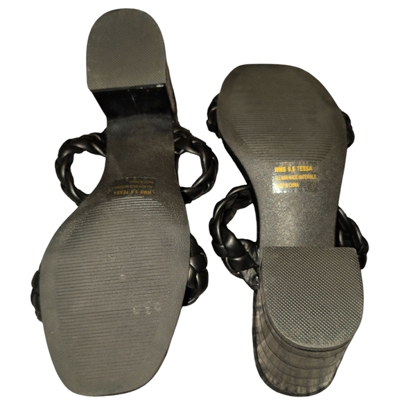 Dolce Vita Black Braided 3" Chunky Heels - Picture 4 of 4